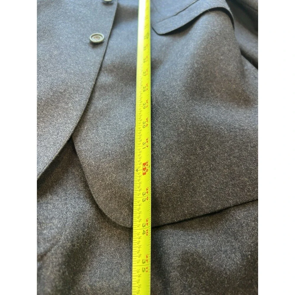 Vintage Beckwith Custom 3pc Suit Mens Charcoal Grey Wool Flannel, L 42R 34”x32”